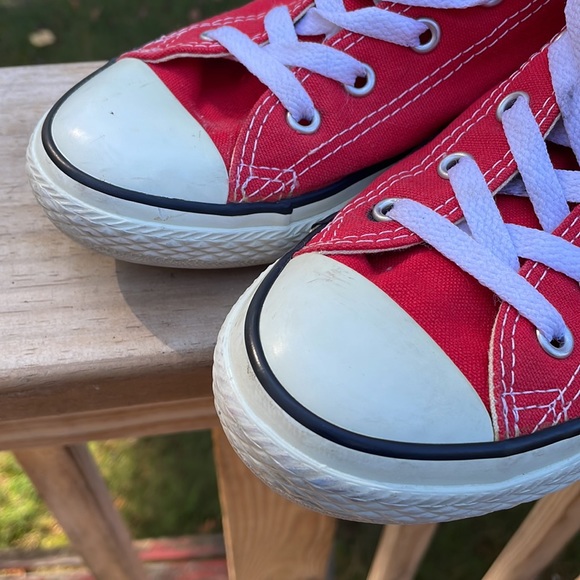 Converse All-Star Low Cut RED Sneakers Size Youth 3 - Picture 4 of 10